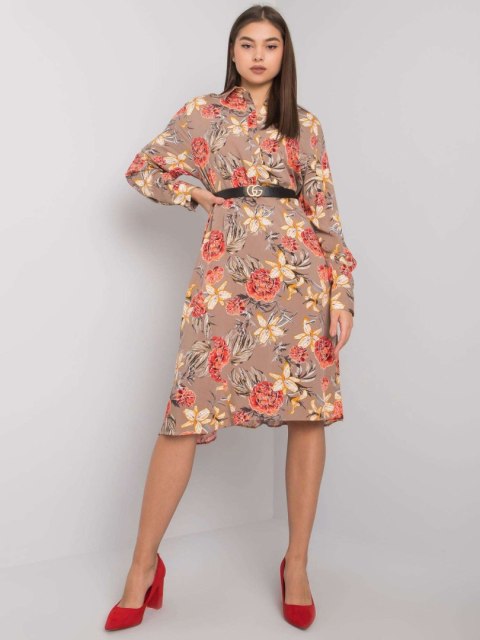 Sukienka EM-SK-2909-3.37 ciemny bezowy Sukienka EM-SK-2909-3.37 ciemny bezowy