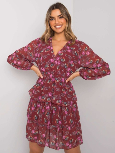 Sukienka WN-SK-21049.38X bordowy L/XL