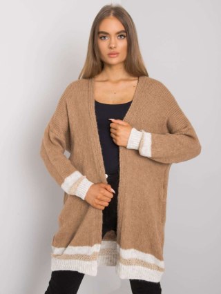Kardigan TW-SW-BI-A21768.21 camelowy