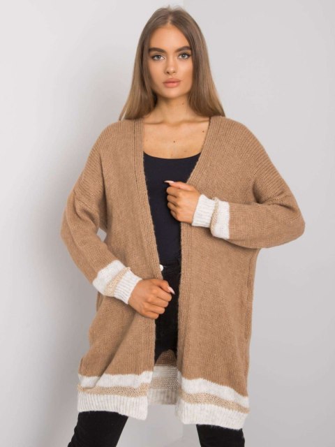 Kardigan TW-SW-BI-A21768.21 camelowy Kardigan TW-SW-BI-A21768.21 camelowy