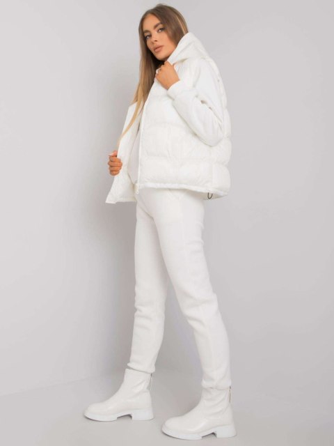 Komplet sportowy biała bluza, spodnie i kamizelka L/XL Komplet sportowy biała bluza, spodnie i kamizelka L/XL