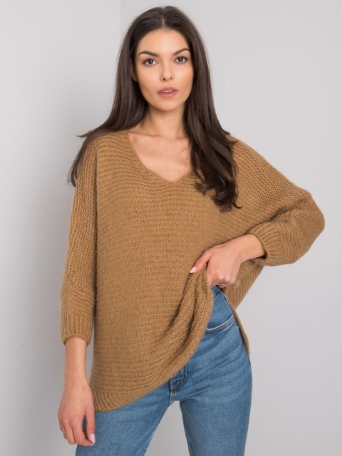 Sweter TW-SW-BI-J1001.06 camelowy Sweter TW-SW-BI-J1001.06 camelowy