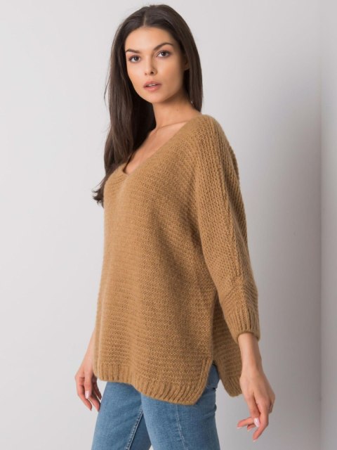 Sweter TW-SW-BI-J1001.06 camelowy Sweter TW-SW-BI-J1001.06 camelowy