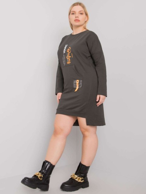Sukienka RV-SK-7178.44 ciemny khaki Sukienka RV-SK-7178.44 ciemny khaki