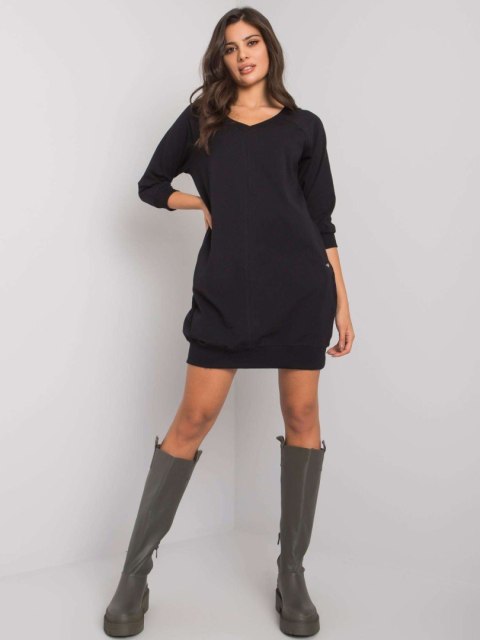 Sukienka czarna sportowa basic z kieszeniami Salerno S/M Sukienka czarna sportowa basic z kieszeniami Salerno S/M