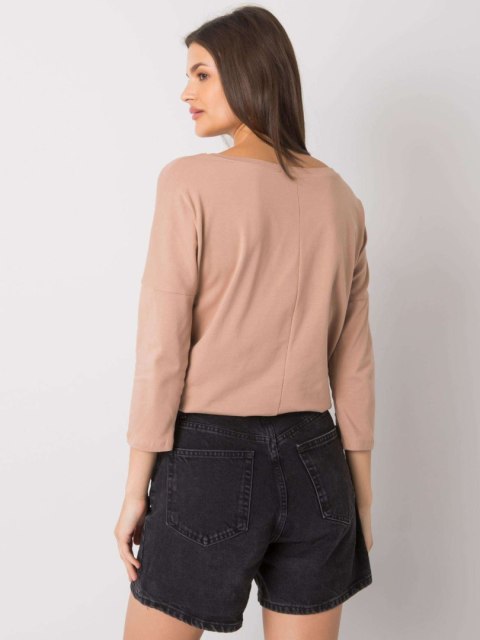 Bluzka bawełniana basic Fiona camelowa Bluzka bawełniana basic Fiona camelowa