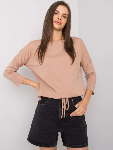 Bluzka bawełniana basic Fiona camelowa Bluzka bawełniana basic Fiona camelowa