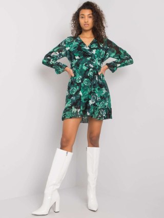 Sukienka DHJ-SK-12220-1.10P ciemny zielony