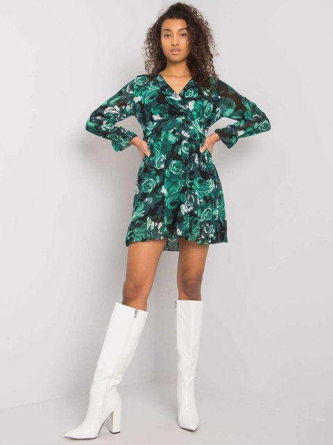 Sukienka DHJ-SK-12220-1.10P ciemny zielony