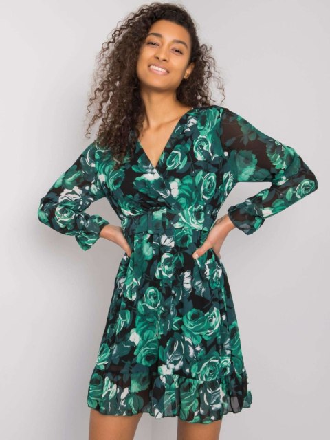 Sukienka DHJ-SK-12220-1.10P ciemny zielony