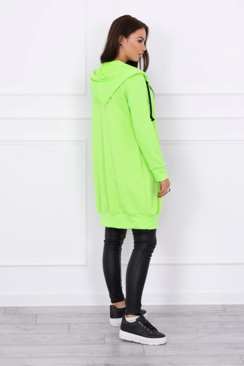 Bluza tunikowa do kolan w neonowym zielonym kolorze – styl streetwear