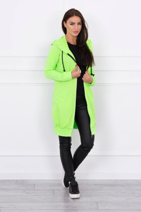 Bluza tunikowa do kolan w neonowym zielonym kolorze – styl streetwear