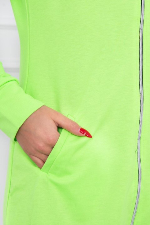 Bluza tunikowa do kolan w neonowym zielonym kolorze – styl streetwear