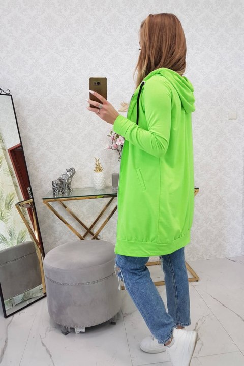 Bluza tunikowa do kolan w neonowym zielonym kolorze – styl streetwear