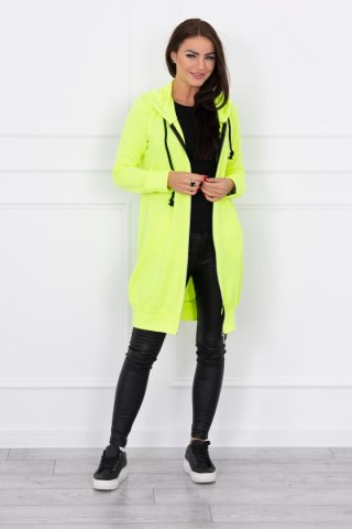 Bluza Sukienkowa z Kapturem Długa Neon Żółta | Street Look | Stylowy Wieszak