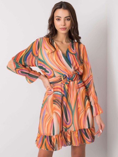 Sukienka DHJ-SK-12220-4.21 pomarańczowy