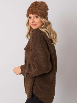 Czapka futrzana brązowa, akrylowa Wool Fashion Italy