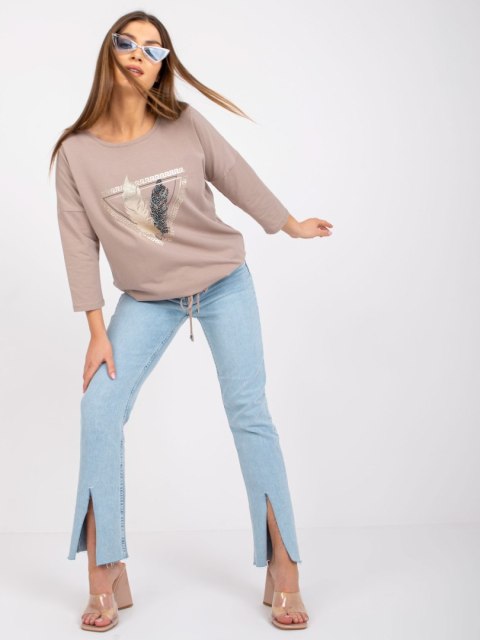 Bluzka RV-BZ-0224.42 ciemny bezowy L/XL Bluzka RV-BZ-0224.42 ciemny bezowy L/XL