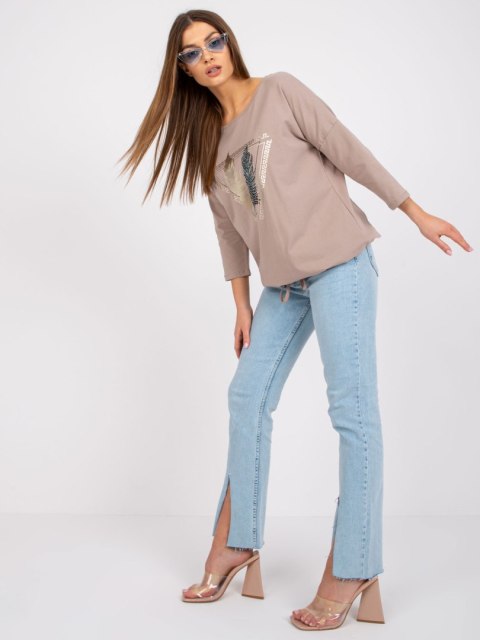 Bluzka RV-BZ-0224.42 ciemny bezowy L/XL Bluzka RV-BZ-0224.42 ciemny bezowy L/XL