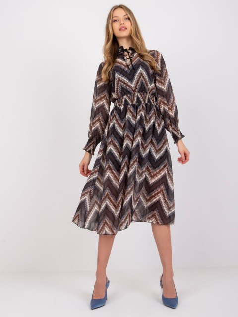 Sukienka DHJ-SK-15177.06P czarno-beżowy Sukienka DHJ-SK-15177.06P czarno-beżowy