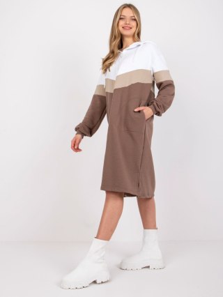 Sukienka RV-SK-7462.00 biało-brązowy L/XL
