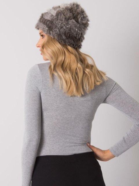 Czapka futrzana szara, akrylowa Wool Fashion Italy