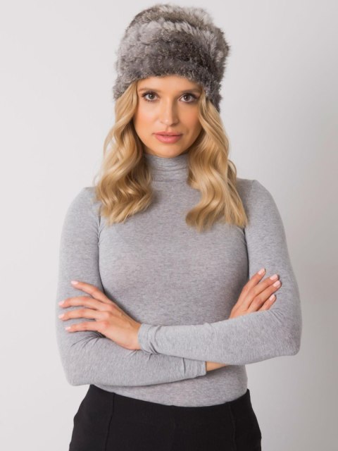 Czapka futrzana szara, akrylowa Wool Fashion Italy