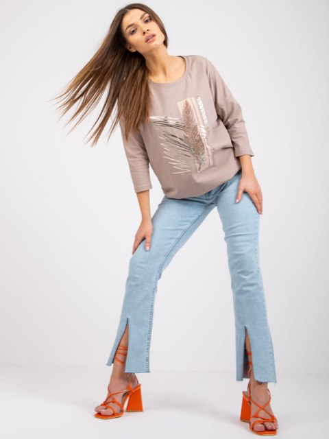 Bluzka RV-BZ-0223.15P ciemny bezowy L/XL Bluzka RV-BZ-0223.15P ciemny bezowy L/XL