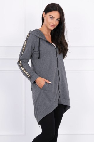 Bluza z suwakiem z tyłu grafit melanż