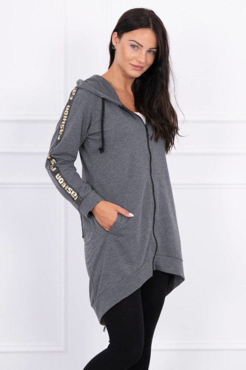 Bluza z suwakiem z tyłu grafit melanż