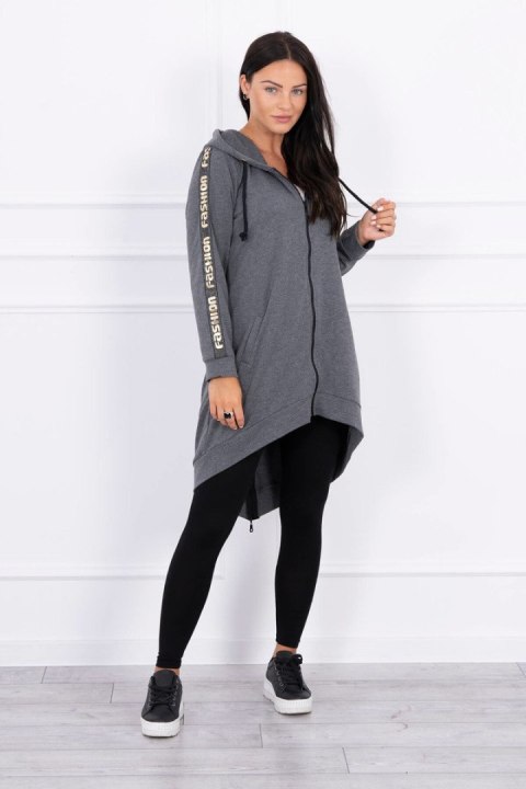 Bluza z suwakiem z tyłu grafit melanż