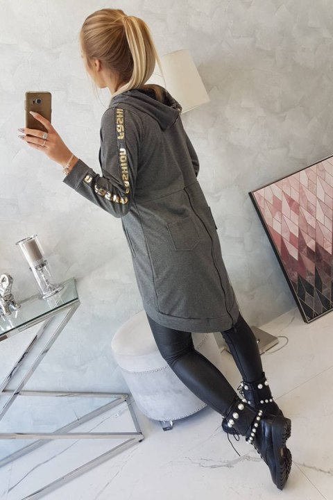 Bluza z suwakiem z tyłu grafit melanż