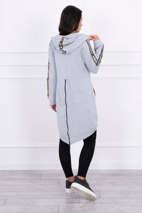 Bluza z suwakiem z tyłu szara
