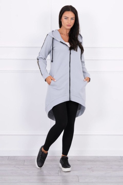 Bluza z suwakiem z tyłu szara