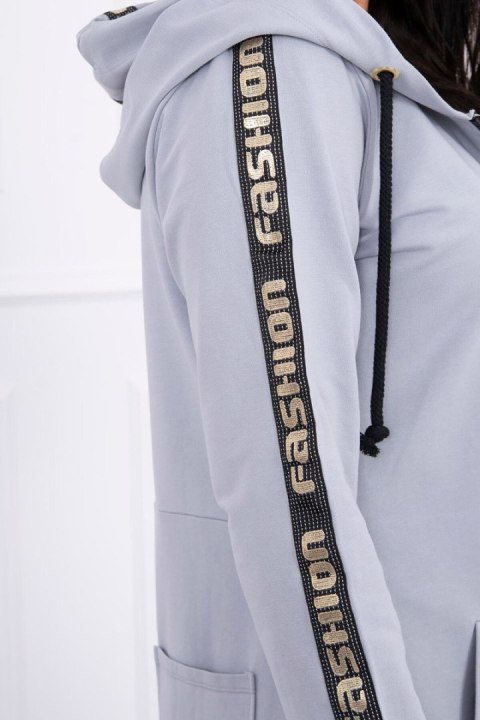 Bluza z suwakiem z tyłu szara
