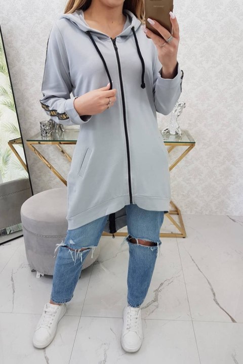 Bluza z suwakiem z tyłu szara