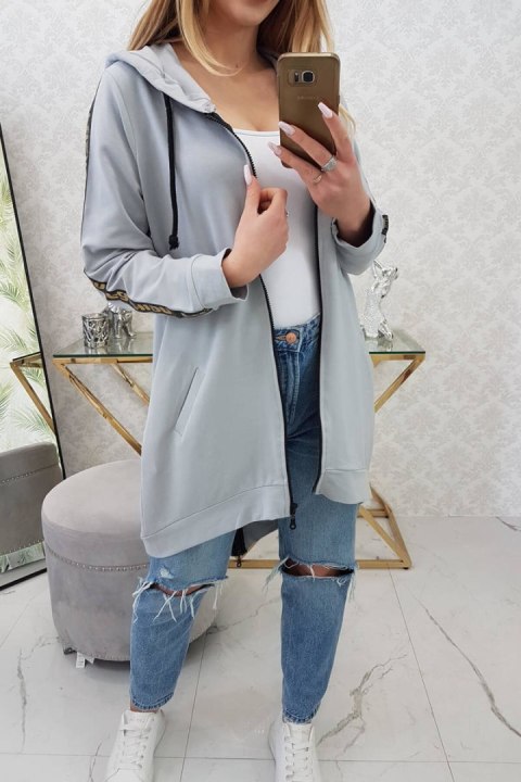 Bluza z suwakiem z tyłu szara