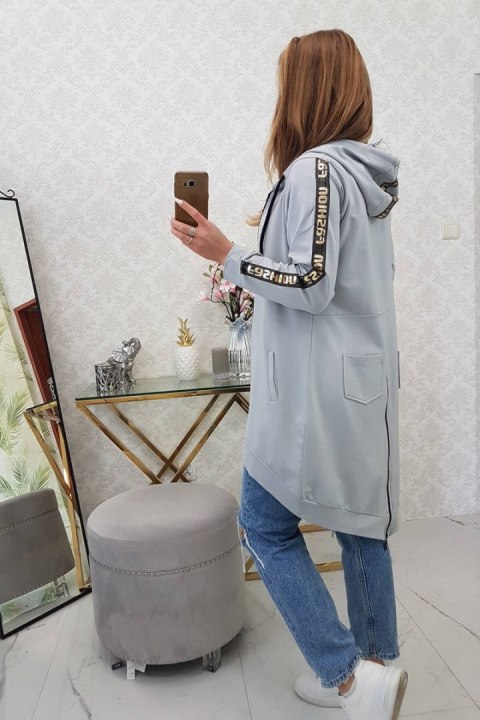 Bluza z suwakiem z tyłu szara