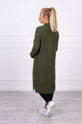 Sweter Kardigan splot warkocz khaki