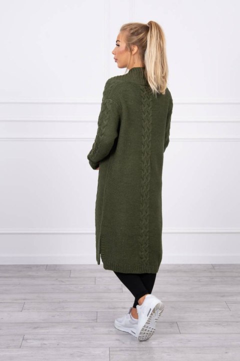Sweter Kardigan splot warkocz khaki Sweter Kardigan splot warkocz khaki