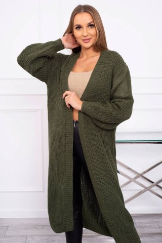 Sweter długi kardigan khaki