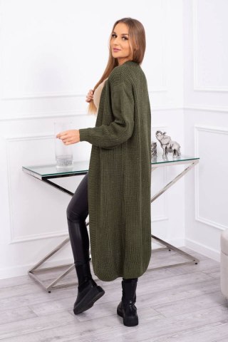 Sweter długi kardigan khaki