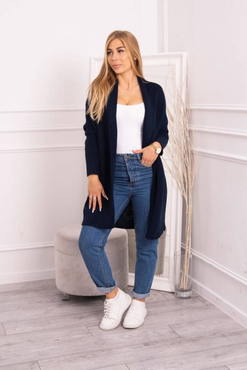 Sweter kardrigan z rękawami typu nietoperz granatowy