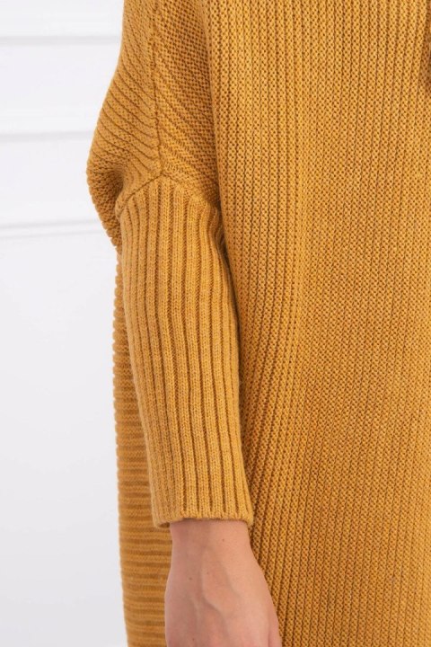 Sweter kardrigan z rękawami typu nietoperz musztardowy Sweter kardrigan z rękawami typu nietoperz musztardowy