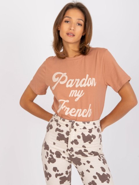 T-shirt FA-TS-7677.91P camelowy T-shirt FA-TS-7677.91P camelowy