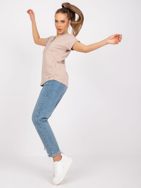 T-shirt RV-TS-7666.19 beżowy S/M T-shirt RV-TS-7666.19 beżowy S/M