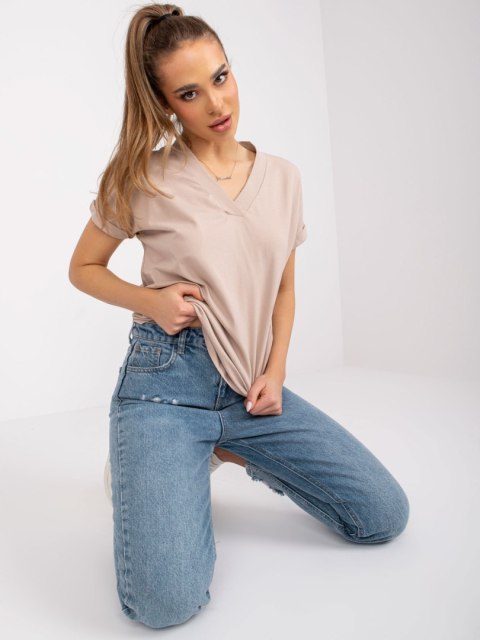 T-shirt RV-TS-7666.19 beżowy S/M T-shirt RV-TS-7666.19 beżowy S/M