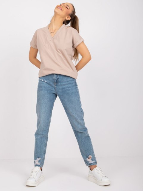 T-shirt RV-TS-7666.19 beżowy S/M T-shirt RV-TS-7666.19 beżowy S/M