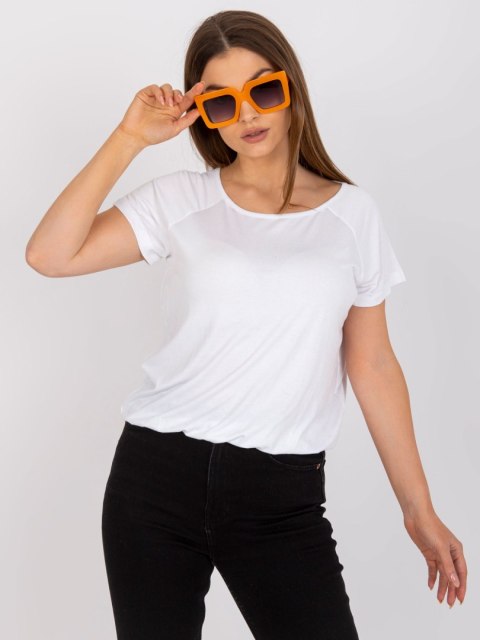 Bluzka t-shirt biały z krótkim rękawem i wiązaniem na plecach S/M Bluzka t-shirt biały z krótkim rękawem i wiązaniem na plecach S/M