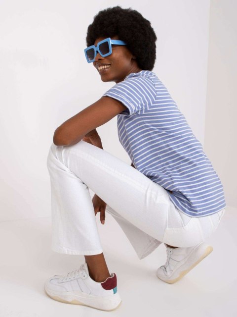 T-shirt D16054M02431A biało-niebieski XS